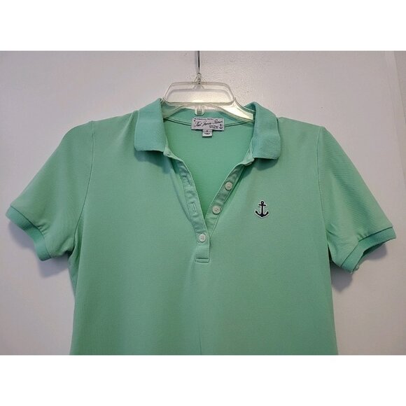 Keil James Patrick Anchor Polo Short Dress Nautical Green Small - Picture 3 of 7